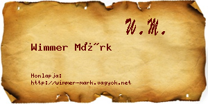 Wimmer Márk névjegykártya